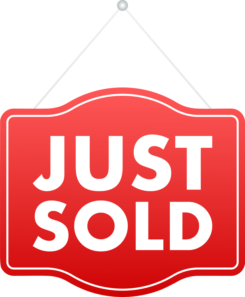 Sale tag. Just sold sign for marketing design. Vector stock illustration.